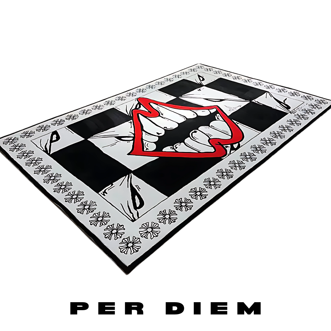 Oversized 'Chomper & 99Eyes' Rug – Chrome Hearts Inspired | Bold Statement Living Room Rug by Per Diem