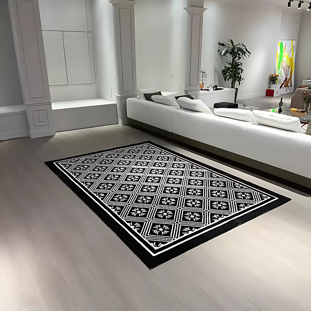 Oversized 'Gothic Cross' Rug – Inspired by Chrome Hearts | Bold Statement Living Room Rug by Per Diem