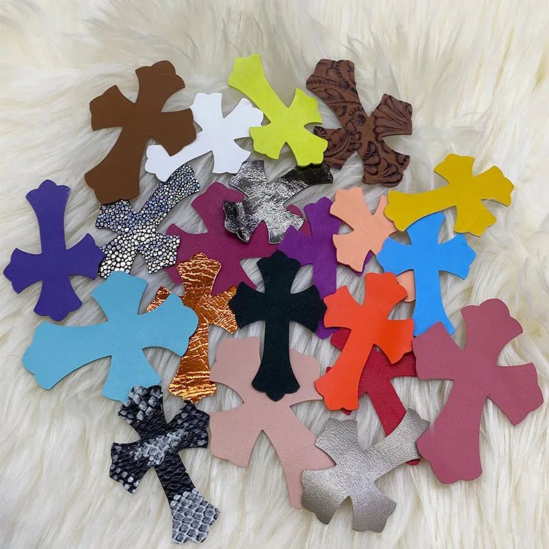 Genuine Leather Chromehearts Patches - Pack of 10 - DIY Craft Pieces in Multiple Colors