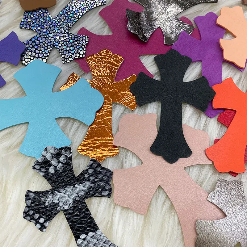Genuine Leather Chromehearts Patches - Pack of 10 - DIY Craft Pieces in Multiple Colors