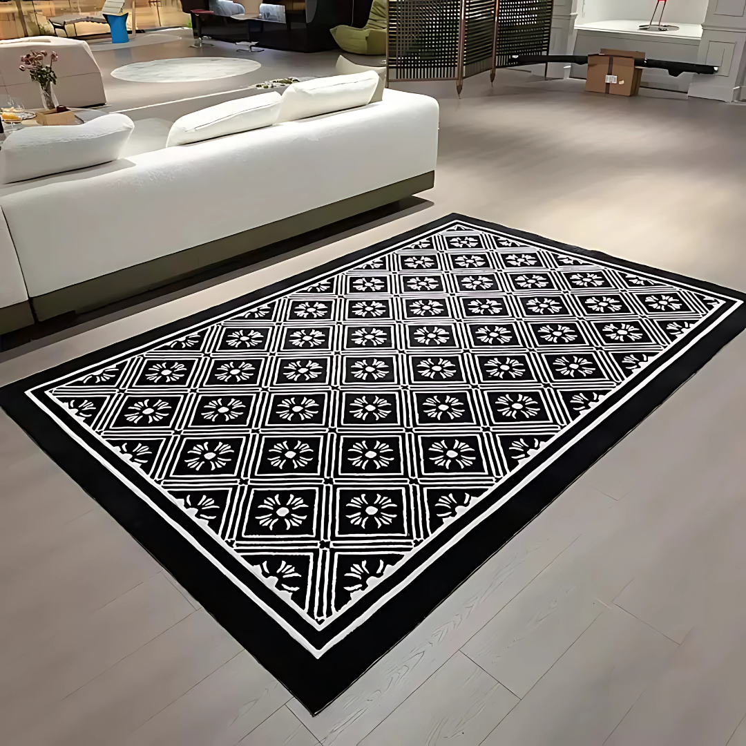 Oversized 'Gothic Cross' Rug – Inspired by Chrome Hearts | Bold Statement Living Room Rug by Per Diem