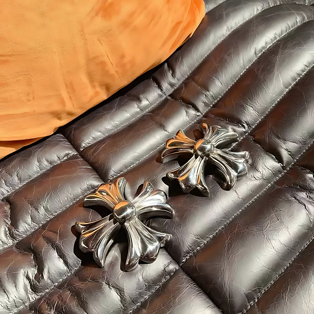 Chrome Heart's Inspired Paperweight Sculpture Pair – Heavy Stainless Steel Desk Ornament | 2 Pack