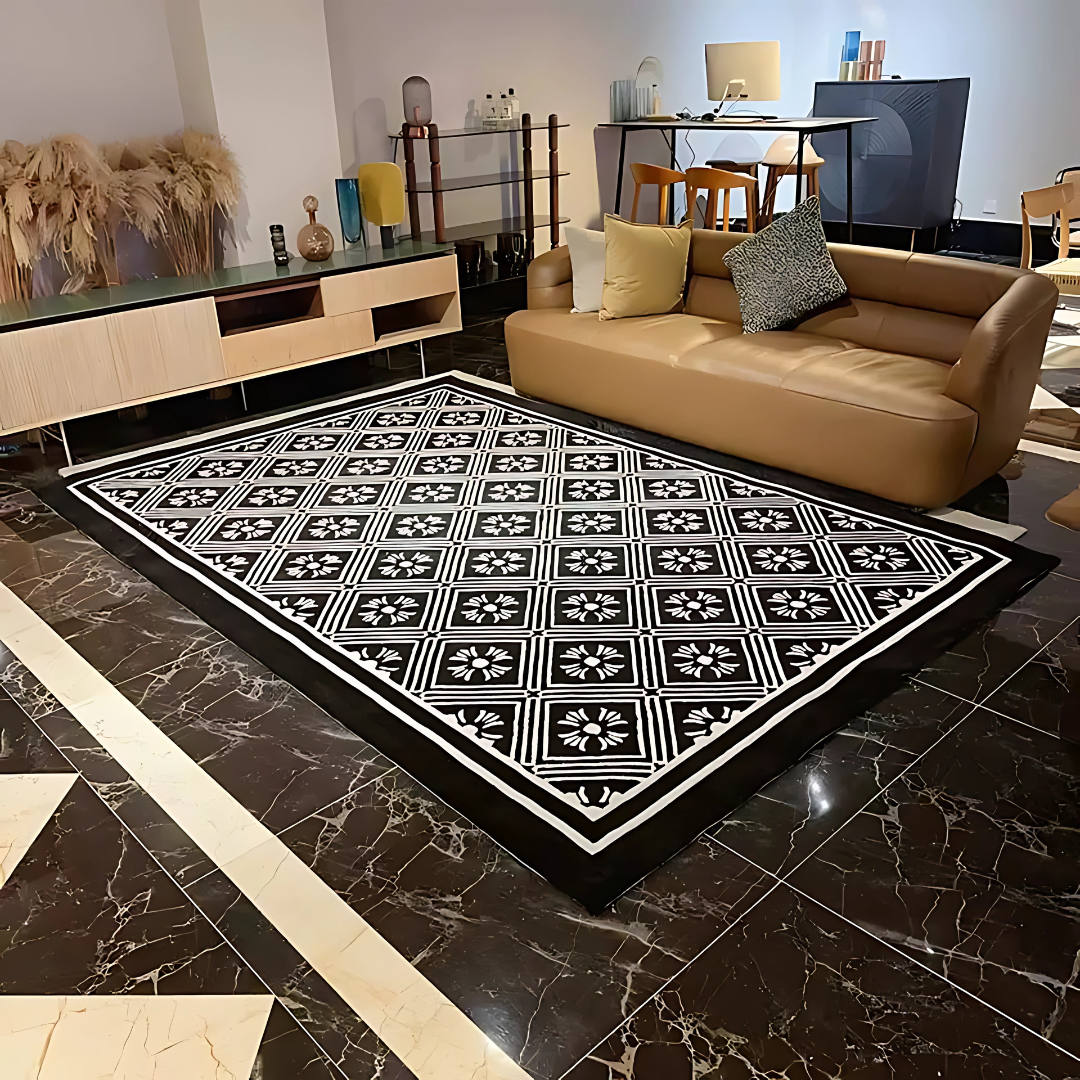 Oversized 'Gothic Cross' Rug – Inspired by Chrome Hearts | Bold Statement Living Room Rug by Per Diem