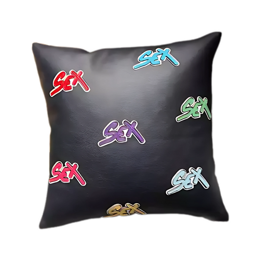 Chrome Hearts Inspired 'SEX' Leather Throw Pillow