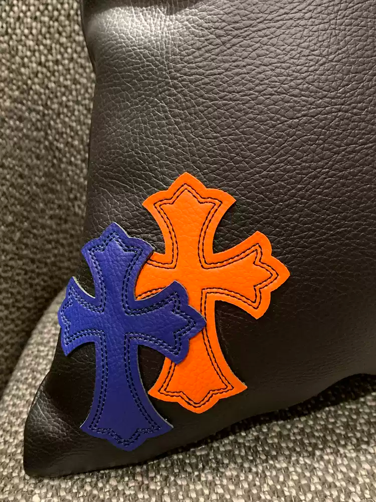 Chrome Hearts Inspired 'Cemetery' Leather Throw Pillow