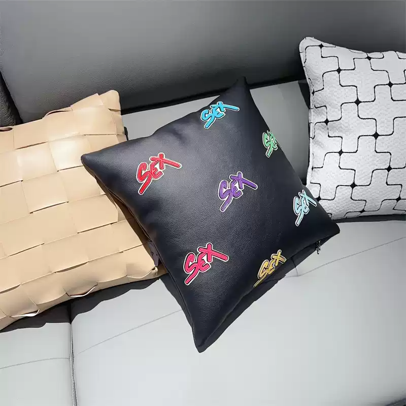 Chrome Hearts Inspired 'SEX' Leather Throw Pillow