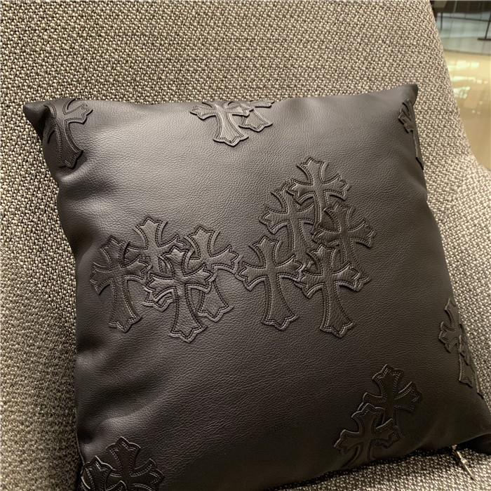 Chrome Hearts Inspired 'Cemetery' Leather Throw Pillow