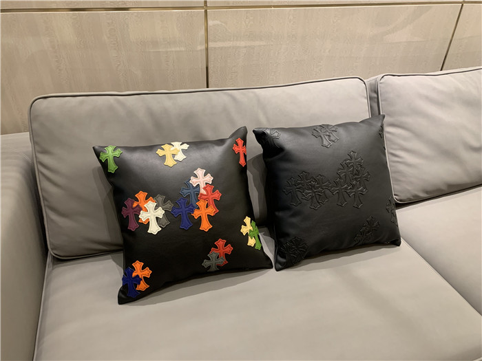 Chrome Hearts Inspired 'Cemetery' Leather Throw Pillow