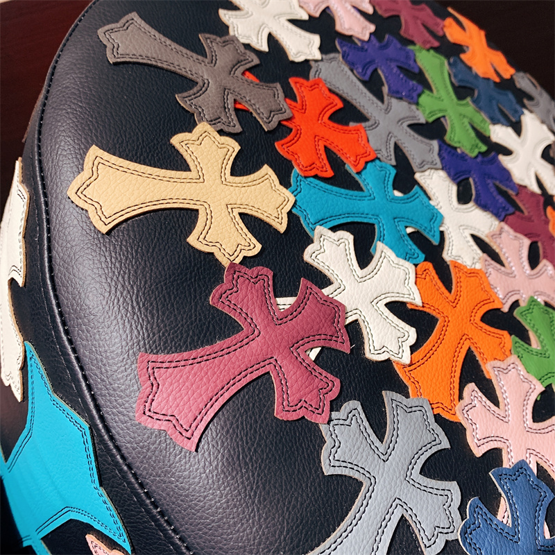 Chrome Hearts inspired Leather Ottoman - Multicolor