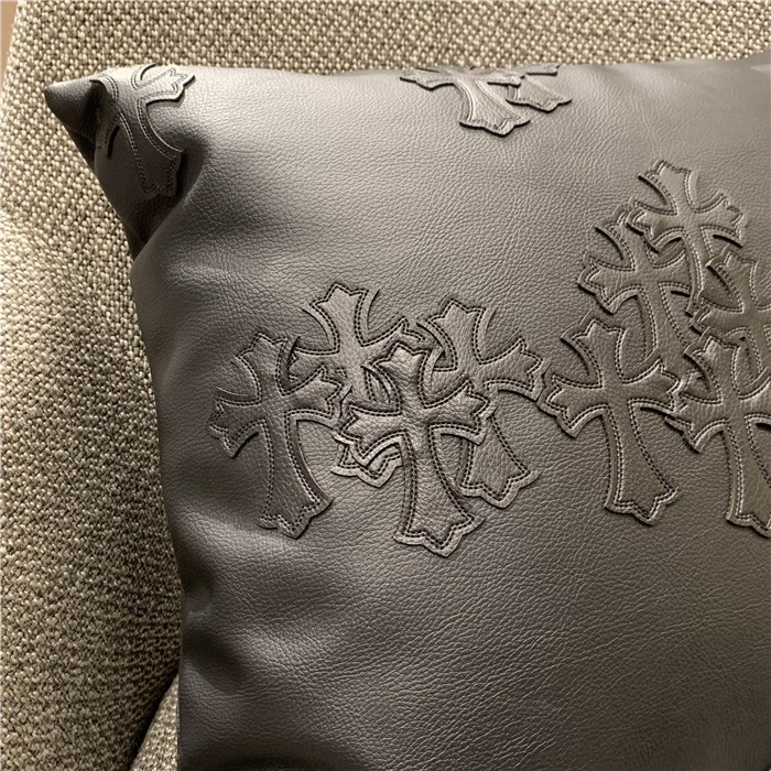Chrome Hearts Inspired 'Cemetery' Leather Throw Pillow
