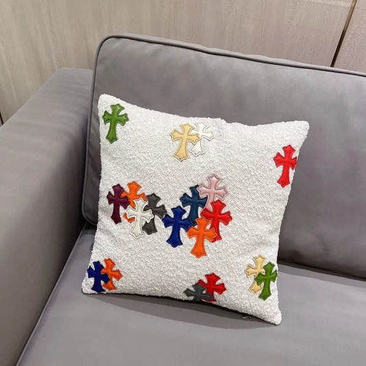 Chrome Hearts Inspired Lambswool Throw Pillow